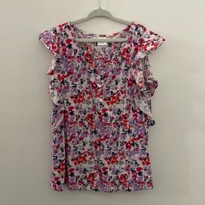 Gymboree Floral Flutter Sleeve Top Girls Size 8
